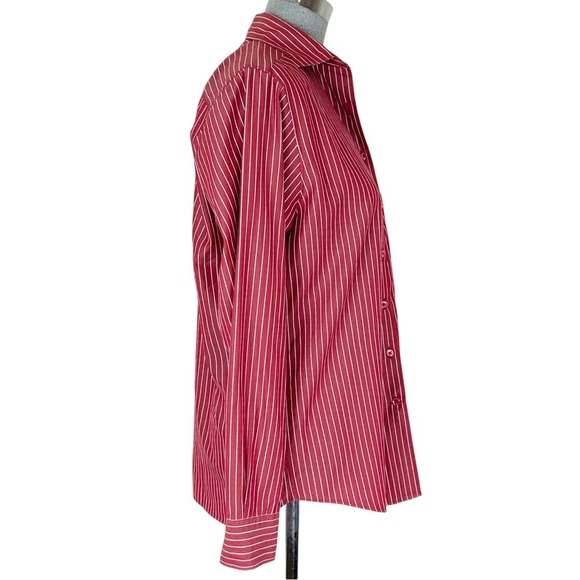Vintage Faconnable Red‎ Striped Button Down Shirt Size Small - Picture 3 of 10